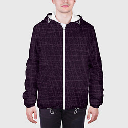 Куртка с капюшоном мужская Текстура тёмно-фиолетовый, цвет: 3D-белый — фото 2
