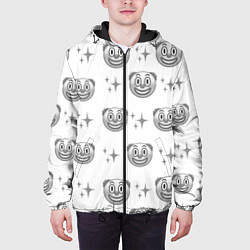 Куртка с капюшоном мужская Клоунада чб, цвет: 3D-черный — фото 2