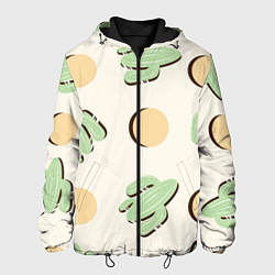 Куртка с капюшоном мужская Пустынный кактус, цвет: 3D-черный