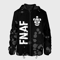 Куртка с капюшоном мужская FNAF glitch на темном фоне: надпись, символ, цвет: 3D-черный