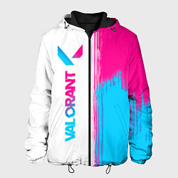 Куртка с капюшоном мужская Valorant neon gradient style: по-вертикали, цвет: 3D-черный