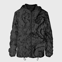 Куртка с капюшоном мужская Black dragon - grunge, цвет: 3D-черный