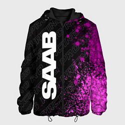 Куртка с капюшоном мужская Saab pro racing: по-вертикали, цвет: 3D-черный