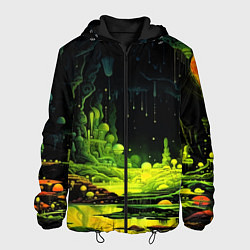 Куртка с капюшоном мужская Кислотная пещера, цвет: 3D-черный