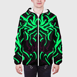 Куртка с капюшоном мужская Кибер змей, цвет: 3D-белый — фото 2