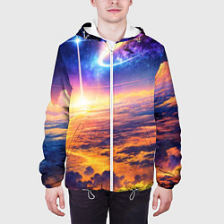 Куртка с капюшоном мужская Космическая вселенная, цвет: 3D-белый — фото 2