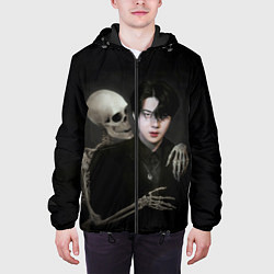 Куртка с капюшоном мужская Сехун со скелетом, цвет: 3D-черный — фото 2