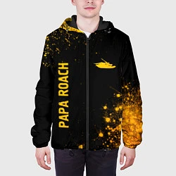 Куртка с капюшоном мужская Papa Roach - gold gradient: надпись, символ, цвет: 3D-черный — фото 2