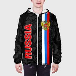 Куртка с капюшоном мужская Russia black style, цвет: 3D-белый — фото 2
