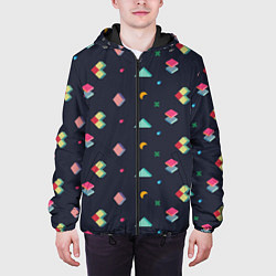 Куртка с капюшоном мужская Фигурки и ночь, цвет: 3D-черный — фото 2