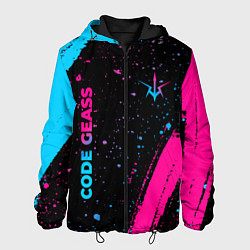 Куртка с капюшоном мужская Code Geass - neon gradient: надпись, символ, цвет: 3D-черный