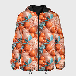 Куртка с капюшоном мужская Сочные фрукты клипарт, цвет: 3D-черный