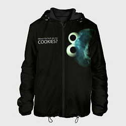 Куртка с капюшоном мужская Cookie Monster - Где печеньки, цвет: 3D-черный
