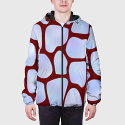 Куртка с капюшоном мужская Клеточная ткань, цвет: 3D-черный — фото 2