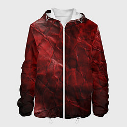 Куртка с капюшоном мужская Текстура красная кожа, цвет: 3D-белый