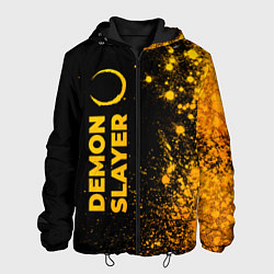 Куртка с капюшоном мужская Demon Slayer - gold gradient: по-вертикали, цвет: 3D-черный