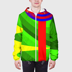 Куртка с капюшоном мужская Абсолютная абстракция, цвет: 3D-белый — фото 2