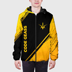 Куртка с капюшоном мужская Code Geass - gold gradient: надпись, символ, цвет: 3D-черный — фото 2