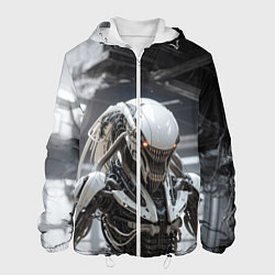 Куртка с капюшоном мужская Ксеноморф киборг, цвет: 3D-белый