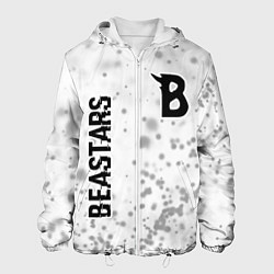 Куртка с капюшоном мужская Beastars glitch на светлом фоне: надпись, символ, цвет: 3D-белый