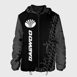 Куртка с капюшоном мужская Daewoo speed на темном фоне со следами шин: по-вер, цвет: 3D-черный