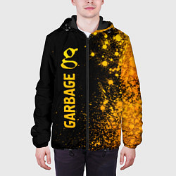 Куртка с капюшоном мужская Garbage - gold gradient: по-вертикали, цвет: 3D-черный — фото 2