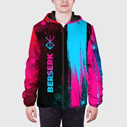 Куртка с капюшоном мужская Berserk - neon gradient: по-вертикали, цвет: 3D-черный — фото 2