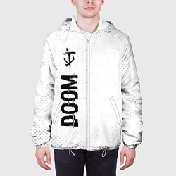 Куртка с капюшоном мужская Doom glitch на светлом фоне: по-вертикали, цвет: 3D-белый — фото 2