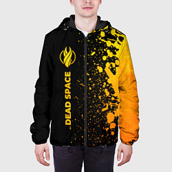 Куртка с капюшоном мужская Dead Space - gold gradient: по-вертикали, цвет: 3D-черный — фото 2