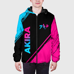 Куртка с капюшоном мужская Akira - neon gradient: надпись, символ, цвет: 3D-черный — фото 2
