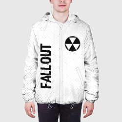 Куртка с капюшоном мужская Fallout glitch на светлом фоне: надпись, символ, цвет: 3D-белый — фото 2