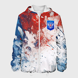 Куртка с капюшоном мужская Краски и герб России, цвет: 3D-белый