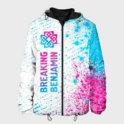 Мужская куртка Breaking Benjamin neon gradient style: по-вертикал