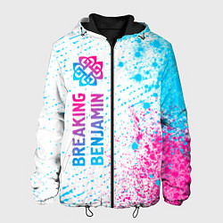 Куртка с капюшоном мужская Breaking Benjamin neon gradient style: по-вертикал, цвет: 3D-черный