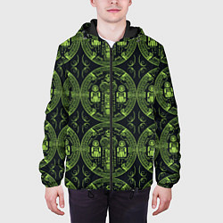 Куртка с капюшоном мужская Орнамент маори, цвет: 3D-черный — фото 2