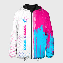 Куртка с капюшоном мужская Code Geass neon gradient style: по-вертикали, цвет: 3D-черный
