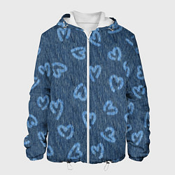 Куртка с капюшоном мужская Hearts on denim, цвет: 3D-белый