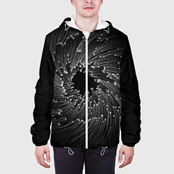 Куртка с капюшоном мужская Абстракция черная дыра, цвет: 3D-белый — фото 2