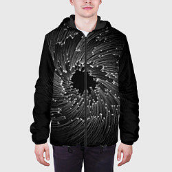 Куртка с капюшоном мужская Абстракция черная дыра, цвет: 3D-черный — фото 2