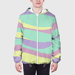 Куртка с капюшоном мужская Абстракция из цветных разводов, цвет: 3D-белый — фото 2