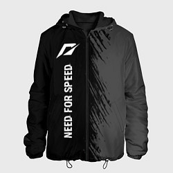 Мужская куртка Need for Speed glitch на темном фоне: по-вертикали