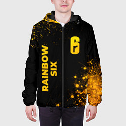Куртка с капюшоном мужская Rainbow Six - gold gradient: надпись, символ, цвет: 3D-черный — фото 2