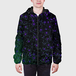 Куртка с капюшоном мужская Звездные сети, цвет: 3D-черный — фото 2