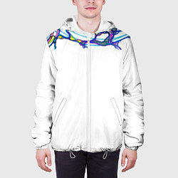 Куртка с капюшоном мужская Нейрографика, цвет: 3D-белый — фото 2