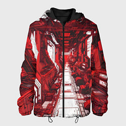 Куртка с капюшоном мужская Красная комната киберпанк, цвет: 3D-черный