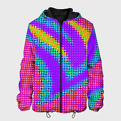 Куртка с капюшоном мужская Круглые пиксели, цвет: 3D-черный