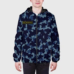 Куртка с капюшоном мужская Камуфляж с нашивкой - Владимир, цвет: 3D-черный — фото 2