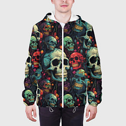 Куртка с капюшоном мужская Милый skull, цвет: 3D-белый — фото 2