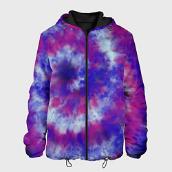 Куртка с капюшоном мужская Tie-Dye дизайн, цвет: 3D-черный