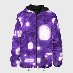 Мужская куртка Фиолетовые кибернетические схемы неон